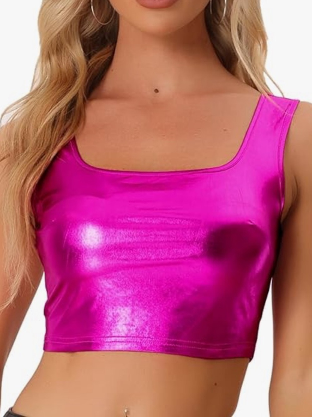 Crop metallic pink tank size XS